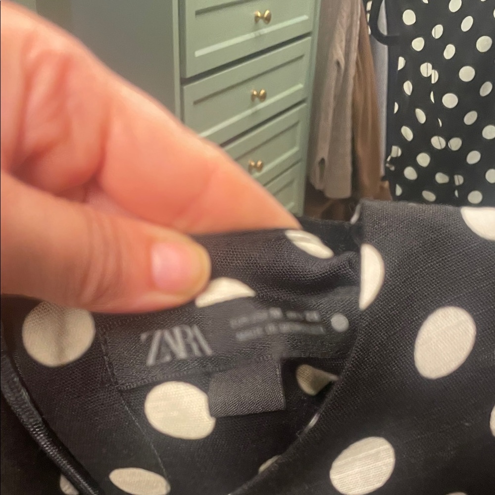 Zara Black with White Polka Dot Maxi Dress - Picture 4 of 7